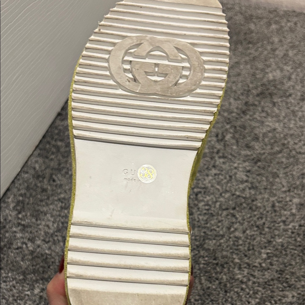 Gucci Vibrant Yellow Platform Slides - Picture 8 of 9